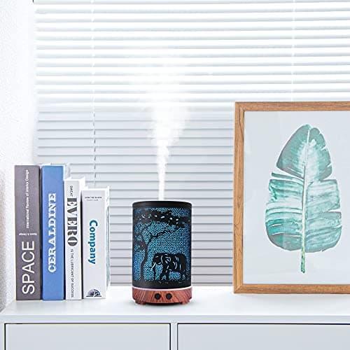 Essential Oils Diffuser,Aromatherapy Diffuser,Birthday Gifts for Women Mom Grandma,Metal Cool Mist Humidifier with 7 Colors Lights Waterless Auto Off Air Diffusers（Elephant） 6