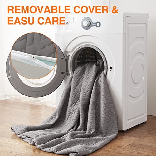 bedluxury 3 Inch California King Size Mattress Topper Gel Memory Foam, High Density Soft Foam Mattress Pad Cover, Bed Topper with Removable Breathable Cover,Grey 6