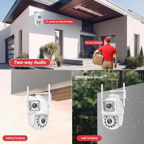 BOAVISION 5G/2.4G WiFi Outdoor Security Camera, Wireless PTZ Dual Lens, 360° View, AI Human Tracking, Color Night Vision, 24/7 Recording, Two-Way Audio, Cloud & SD Card Storage 7