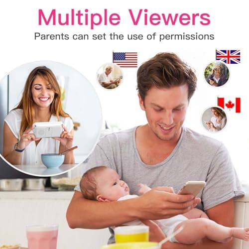 Simyke Smart Video Baby Monitor with Camera and Audio,Dual Mode,WiFi On/Off Switch,2.8inch Display,App,1080p Camera,1500ft Long Range,Night Vision,2-Way Talk,AI Baby Growth Album Function 9