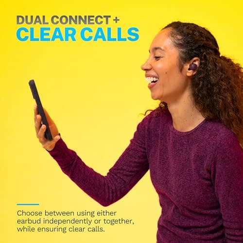 JLab Go Air Pop+ True Wireless Earbuds, in Ear Headphones, Bluetooth Earphones, 35H Playtime Ear Buds, Bluetooth Earbuds with Microphone, USB-C Charging Case, Dual Connect, EQ3 Sound, Violet 5