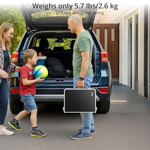 Anbte Folding Camping Table, Aluminum 24" x 16" Adjustable Height Small Folding Table with Carrying Handle, Lightweight, Portable Camping Table Waterproof for Outdoor Indoor Picnic Beach BBQ (Black) 8