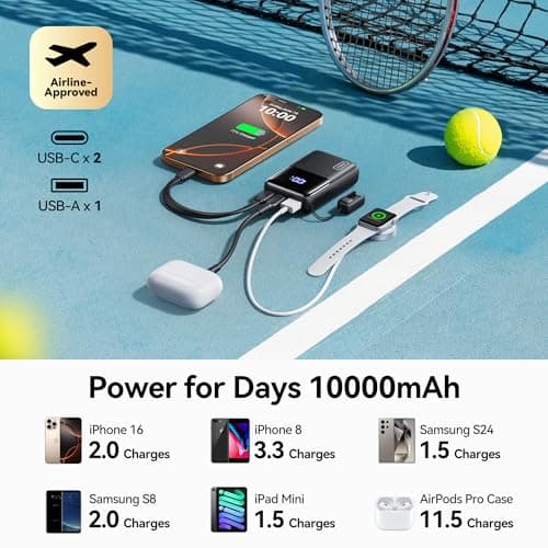 INIU Mini Portable Charger, Small 45W PD Power Bank, 10000mAh USB C in&Out Fast Charging Pocket Size Battery Pack, Travel Essentials Powerbank for iPhone 17 16 15 14 Pro Air, Xiaomi, Samsung S24 etc 6