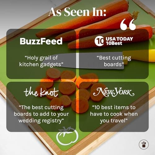 Extra Thick Flexible Plastic Cutting Board Mats Set of 6 for Kitchen, Non-Porous, Non-Slip Waffle Back, Color Coded with Food Icons, Dishwasher Safe, 12 x 15 Inch - Cooler Kitchen 9