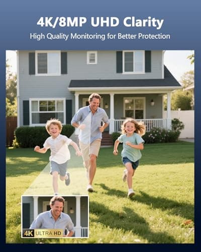 OOSSXX 4K PIR Extend Camera Outdoor Indoor Video Surveillance Security Waterproof Wired POE Camera, Home IP 4K 8MP, Night Vision, Just Extend POE Kits 6