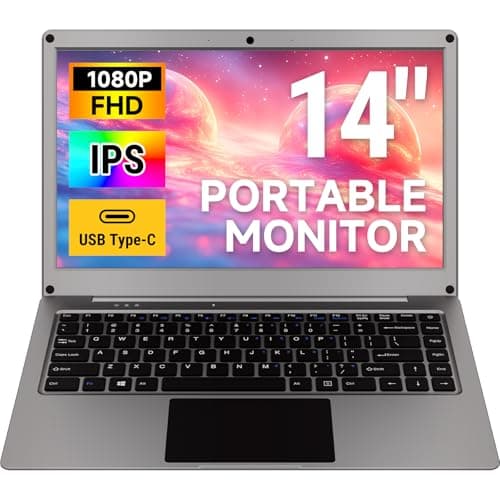 ELECROW 14 Inch Lapdock Display with Keyboard, Portable Monitor with Built-in Battery, 1080P FHD IPS USB C External Computer Monitors Compatible with Raspberry Pi, PC, Phone, Mac, Game Console
