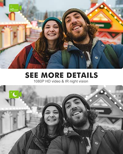 MUBVIEW Doorbell Camera Wireless with Chime, Video Doorbell - No Subscription, Voice Changer, Motion Zones Customization, 1080HD, PIR Human Detection, 2.4Ghz WiFi, Battery-Powered Smart Doorbell 6