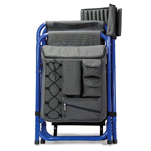 PICNIC TIME Fusion Camping Chair with Side Table and Soft Cooler, Outdoor Foldable Padded Camping Chairs with Cup Holder for Lawn, Beach, & Sports Use for Adults, (Dark Gray Blue Accents) 8