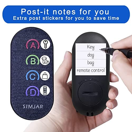 Key Finder with Thinner Receivers & Advanced Fabric Remote, SIMJAR 80dB+ RF Item Locator with 131ft Working Range, 1 RF Transmitter & 4 Receivers 5