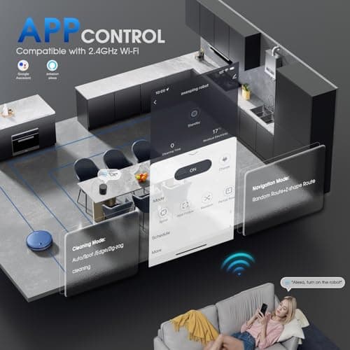 SHELIKI Robot Vacuum and Mop,2-in-1 Robotic Vacuums Cleaner with Smart Max Strong Suction,4 Cleaning Mode Robotic Vacuums Cleaner 6