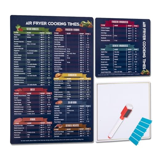 Libite Air Fryer Cooking Times Magnetic Cheat Sheet For Beginners & Experts, Cooking Guide