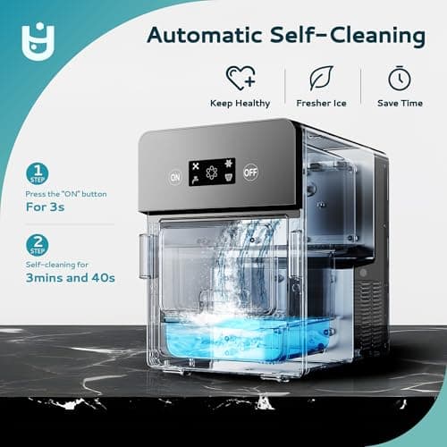 EUHOMY Ice Ball Maker Countertop, 144Pcs/day, 4Pcs Ready in 40Mins, Self-Cleaning, Sphere Ice Maker Machine with Crystal Clear Ice for Whiskey/Brandy/Rum 7