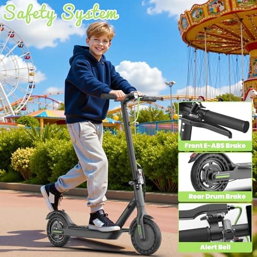 WERHY Foldable Electric Scooter, 350W Motor, Max 12Miles Long Range, 19 MPH Max Speed, 8.5" Solid Tire, Lightweight Foldable E-Scooter with Dual Braking, Digital Display, Cruise Control 8