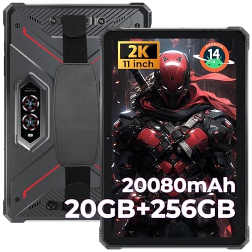 HOTWAV R9 Pro Rugged Tablet 2K 11 inch Android 14 Tablets - 20080mAh Waterproof Tablet 20GB+256GB/2TB TF Work Tablets, 64MP+16MP Camera Octa-Core IP68IP69K,4G Dual SIM/5G WiFi/Face ID/GPS/OTG