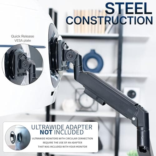 VIVO Heavy Duty Ultrawide Monitor Arm for 57 inch Screens up to 59.4 lbs, Desk Mount TV and Monitor Stand Designed for Samsung Odyssey Ark, Neo G9, ViewFinity S9, and More, Black, STAND-GT57 7