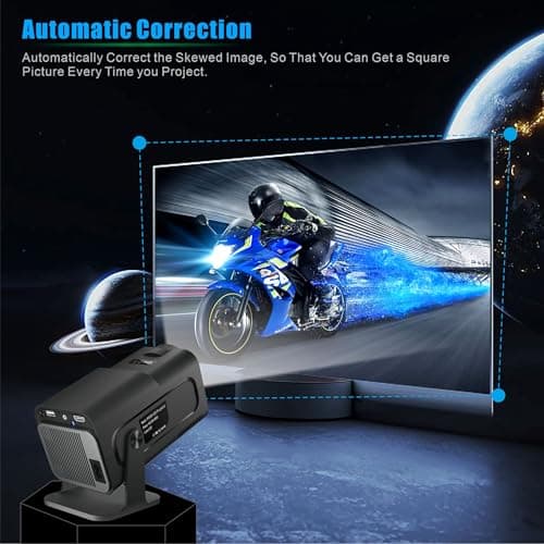 Portable Projector, HY320 Mini Projector with WiFi and Bluetooth, Support 4K 1080P with Dual-Band WIFI6 BT5.0 Android 11, Smart TV Projector Auto Keystone Correction for Phone/TV Stick/Laptop 5