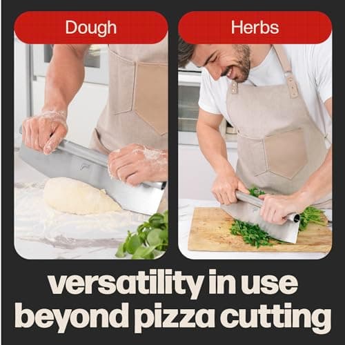 Pizza Cutter Rocker Blade By Hans Grill 14" Large Pizza Slicer Sharp | Stainless Steel Rocking Pizza Knife Cutter | Professional Nonstick Pizza Cutter Rocker Knife With Safety Cover | Dishwasher Safe 7