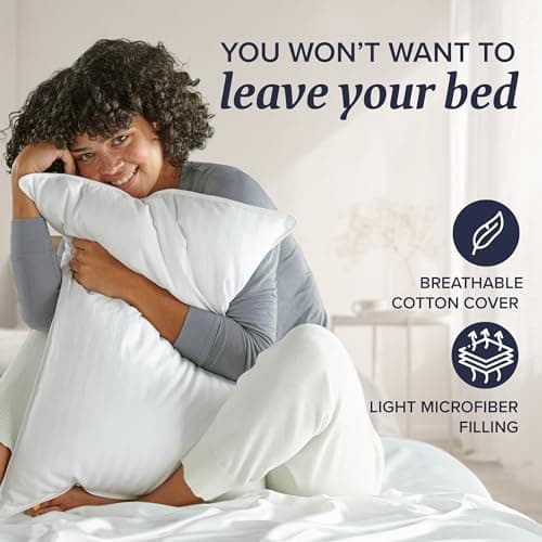 Beckham Hotel Collection Bed Pillows King Size Set of 2 - Down Alternative Pillow for Back, Stomach or Side Sleepers 5