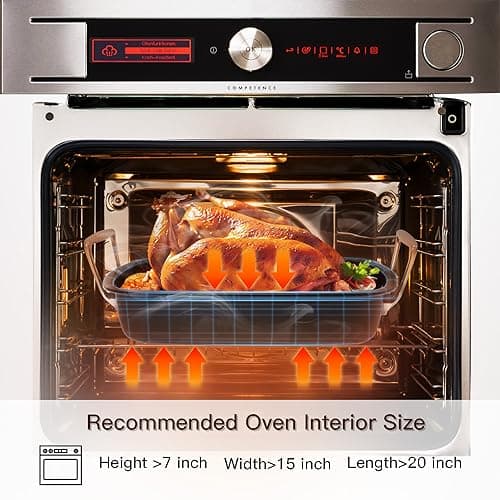 HONGBAKE Nonstick Turkey Roasting Pan with Rack, 19 x 14.5 Inch Large Chicken Roaster Pan for Oven, Suitable for 25lb Turkey, Heavy Duty, Dark Grey 6
