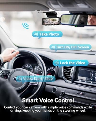 Dash Cam Front Rear, IMX415 Sensor 4K 30fps/2K 60fps+1080p, Touch Screen Dash Camera for Car, Voice Control, Built-in GPS WiFi, HDR Night Vision, 64GB Card, 160° Wide Angle, 24H Parking Monitoring 6