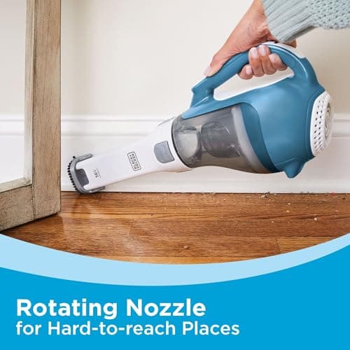 BLACK+DECKER dustbuster AdvancedClean Handheld Vacuum Cordless, Compact Home and Car Vacuum with Crevice Tool ,Rotating Nozzle and Charging Station, Large Dust Bowl (CHV1410L) 6