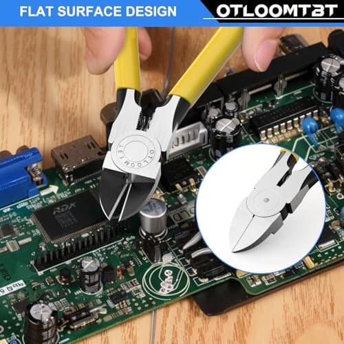 OTLOOMTBT 6-In and 5-In 2 PCS Ultra Sharp Compact Wire Cutters with Long Flat Nose Pliers Ideal for Cutting Crafts, Flowers, Plastics, Appliances and Any Clean Cutting Needs Powerful Wire Cutter 9