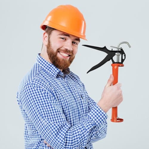 Caulking Gun, Adjustable Hand Caulk gun, Anti-dripping Regulating, Sealant Silicone Gun with Comfort Grip, Smooth Round Rod for 10oz Caulk tubes 6