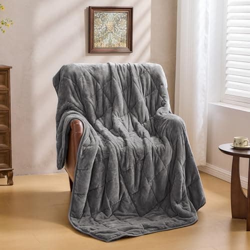 Super Fuzzy Soft Sherpa Fleece Weighted Blanket, 12 lbs Dual Sided Fluffy Heavy Weighted Blankets for Adults - No Bunching with Double Layers of Soft Inner Lining (48"x 72", 12 Pounds) 7