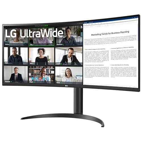 LG 34WR55QK-B 34-inch UltraWide WQHD (3440 x 1440) Curved Computer Monitor, 100Hz, 5ms, HDR10, Reader Mode, HDMI, DisplayPort, USB Type-C, Tilt/Height Adjustable Stand, Black 8