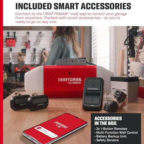 Craftsman 3/4 HP myQ Ultra-Quiet Smart Belt Drive 2-Light System Garage Door Opener with Wi-Fi® and Battery Backup 6