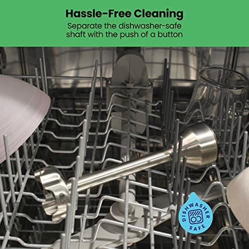 Chefman Cordless Power Portable Immersion Blender, Ice Crushing Power with One-Touch Speed Control, USB Charging, Quickly Mixes Smoothies, Purees Soups, Dips, Sauces, Storage Case, Stainless Steel 9