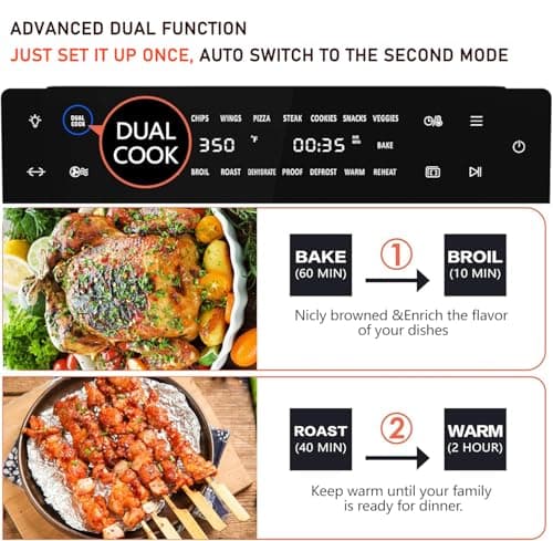 Kitchen in the box 32 QT Air Fryer Combo Toaster Oven, Extra Large, 18-in-1, Convection Toaster Oven, Countertop, with Baking, Dehydrate, Rotisserie, 6 Accessories, 1800W 5