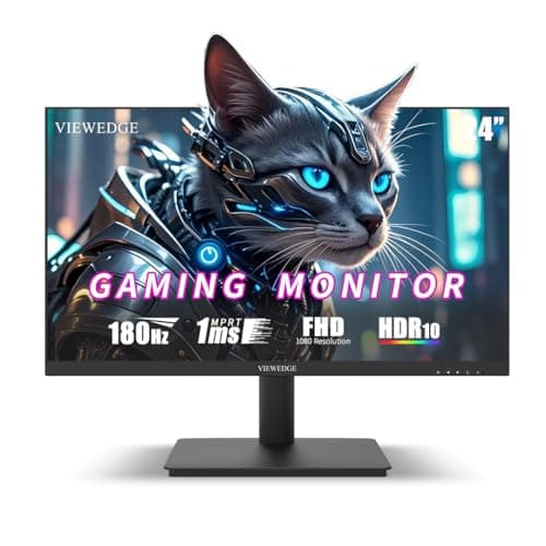 Viewedge Gaming Monitor 24 Inch 1080p 180Hz, VA 1ms FHD PC Computer Monitor with 100% sRGB, Bluelight Filter, 2 HDMI & 1 DP Port, Support Freesync and Wall Mounted