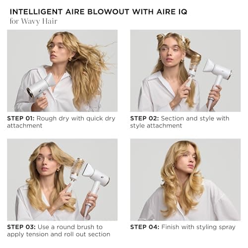 T3 Aire IQ Hair Dryer Kit with Quick Dry Concentrator, Style Concentrator, Diffuser & Dryer Stand | Fast, Healthy Blowouts with Smart Heat Personalization | for All Hair Types 13