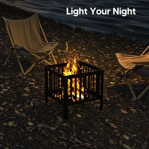 15.7 inch Small Fire Pit for Outside, Outdoor Wood Burning Fire Pit, Small Bonfire Pit,Firepit Bowl for Patio Camping Backyard Deck Picnic Porch 5