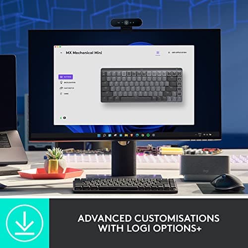 Logitech MX Mechanical Mini Wireless Illuminated Keyboard, Tactile Quiet Switches, Backlit, Bluetooth, USB-C, macOS, Windows, Linux, iOS, Android, Metal (Renewed) 5