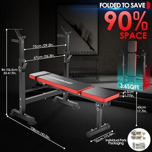 OPPSDECOR 900LBS All in One Weight Bench Set with Squat Rack Adjustable Workout Bench with Leg Developer Preacher Curl Rack Fitness Strength Training Bench for Home Gym 7
