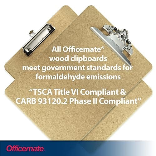 Officemate Recycled Wood Clipboard, 6 Inch Clip, 1 Pack Clipboard, Letter Size (9 x 12.5 Inches), Brown (83100) 7