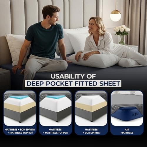 Utopia Bedding Queen Deep Pocket Fitted Sheet – Extra Deep Pocket – Fits up to 21 Inch Mattress – Hotel Luxury – Soft, Breathable and Comfy – Shrinkage and Fade Resistant – Easy Care – (Grey) 5