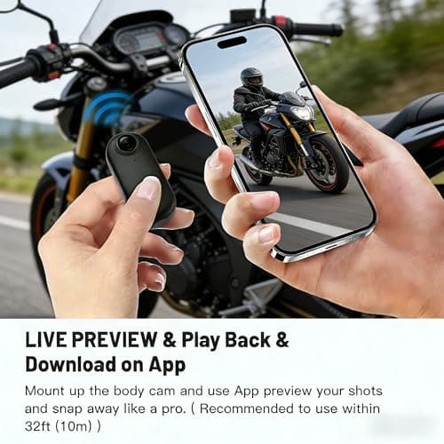 JETO 4K Mini Body Camera for Sports, Wearable POV Action Cam for Motorcycle & Cycling, Magnetic Clip-On Chest Camera, 150° Wide Angle, Waterproof 131ft, WiFi, 64GB 9