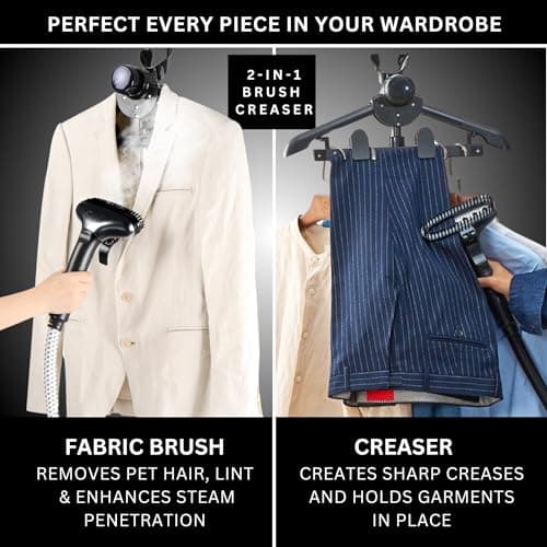 SALAV Heavy Duty Commercial Full-Size Garment Steamer with Foot Pedals and Extra Large 3L (101.5 oz) Water Tank, 1800 watts, 90+min of Continuous Steam (White) 7