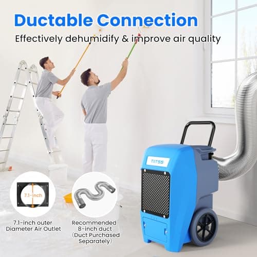 210PPD Commerical Dehumidifier - Cover Up to 8500Sq.Ft Large Spaces Industrial Dehumidifier for Basement with Drain Hose, Powerful Pump, 12 IN Rubber Wheels, 16.4 FT Vertical Drainage 5