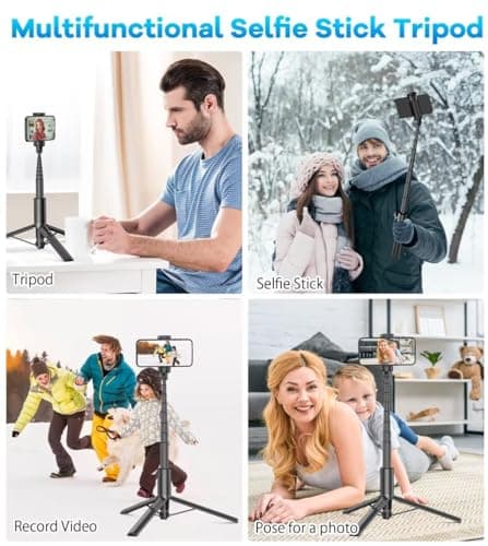 Gahenwo 60" Phone Tripod & Selfie Stick with Remote for Cell Phone 4"-7", Portable Smartphone Tripod Stand Compatible with iPhone Android, Lightweight Travel Tripod for Selfies Video Recording Vlog 8