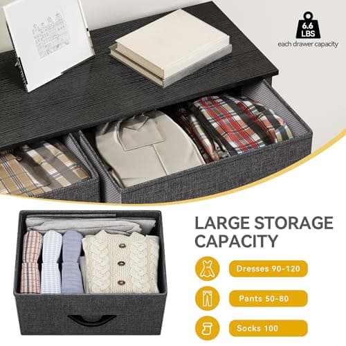 DWVO Dresser for Bedroom, Fabric Dresser with 8 Drawers, Chest of Drawers for Closet, Living Room 6