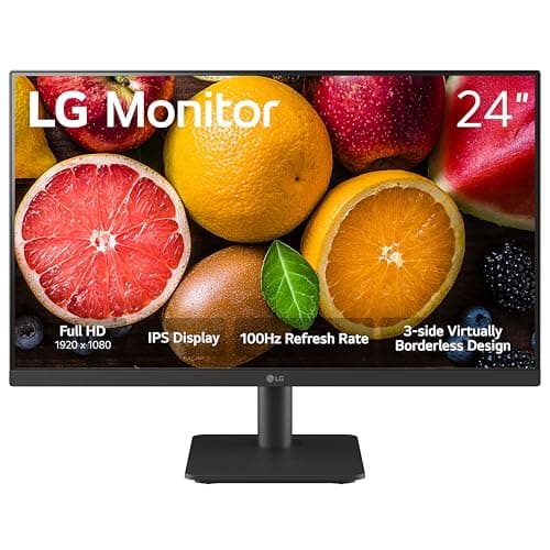 LG 24MS500-B 24 inch IPS Computer Monitor FHD (1920x1080) 100Hz 5ms Reader Mode Borderless Design OnScreen Control Black Stabilizer DAS Crosshair HDMI (WxHxD) 21.3" x 16.3" x 7.5"