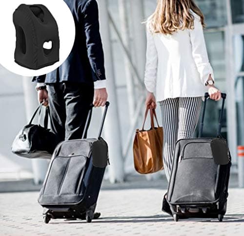 Kimiandy Inflatable Travel Pillow for Airplane, Neck Air Pillow for Sleeping to Avoid Neck and Shoulder Pain, Support Head and Lumbar, Used for Airplane, Car, Bus and Office (Black) 8