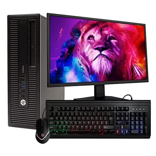 HP ProDesk 600G1 Small Desktop Computer (SFF) | Quad Core Intel i5 (3.20GHz) | 8GB DDR3 RAM | 500GB HDD Hard Disk Drive | Windows 11 | 24in Monitor | RGB Mouse + Keyboard (Renewed)