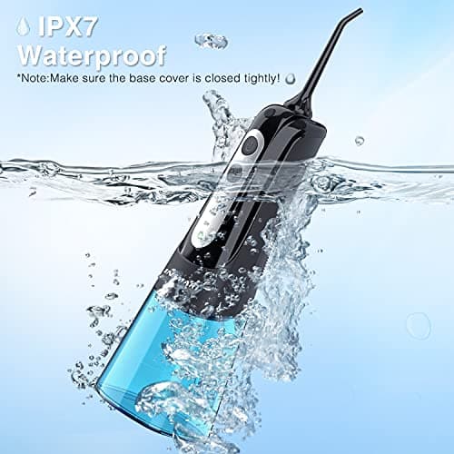 INSMART Water Flosser for Teeth: Cordless Dental Electric Flosser for Oral Care,Rechargeable Floss DIY Mode IPX7 Waterproof,Portable Travel Flossers Set for Teeth Cleaning with 4 Modes 7