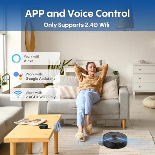 eitton Robot Vacuum and Mop with Mapping, LiDAR Navigation Robotic Vacuums with 5000Pa, Self-Recharging, Wi-Fi/App/Alexa Control,No-Go Zones, Ideal for Pet, Hard Floors, Carpet 7