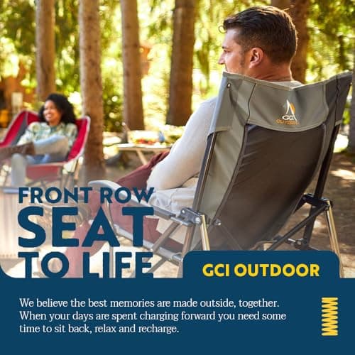 GCI OUTDOOR RoadTrip Rocker Camping Chair | Portable, Folding Rocking Chair with Solid, Durable Armrests, Drink Holder & Comfortable Extended Backrest — Indigo Blue 6